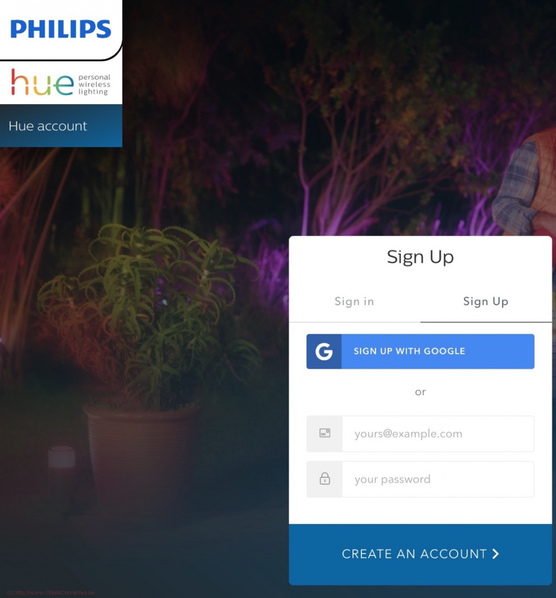 Deux ponts Philips Hue - Signup MeetHue Account